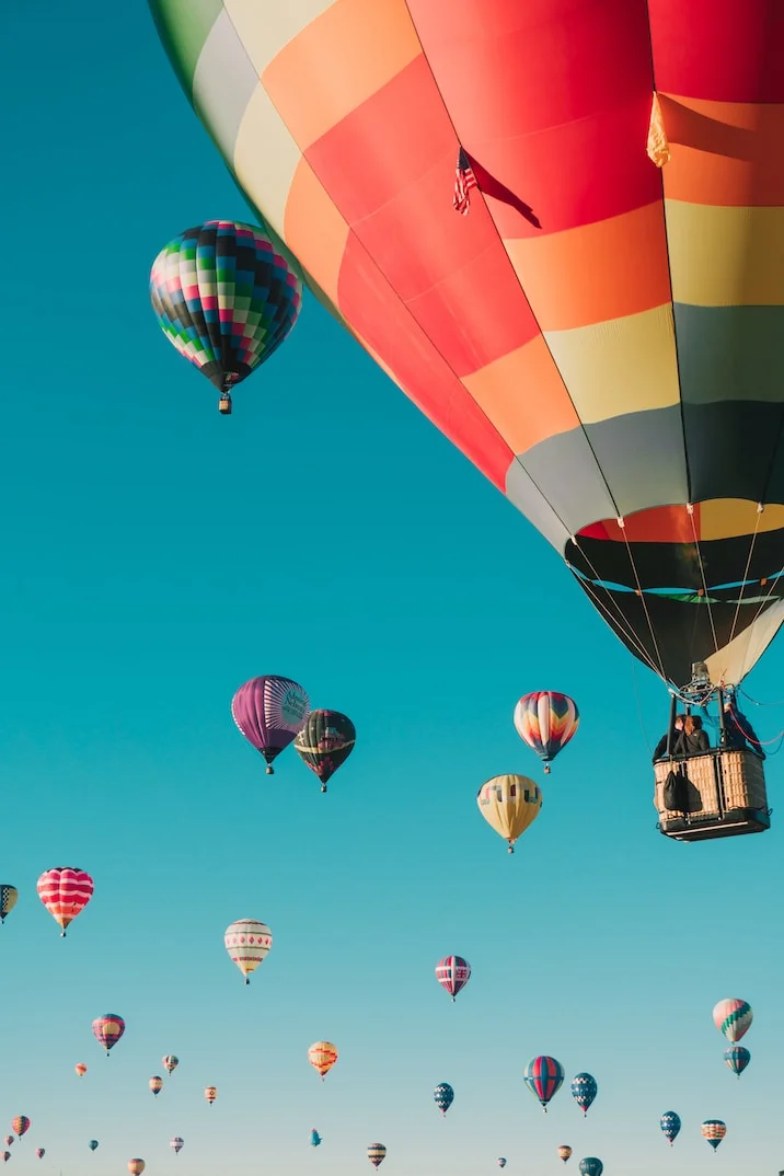 Colorful Hot Air Balloons Soaring in the Sky at Skyfest